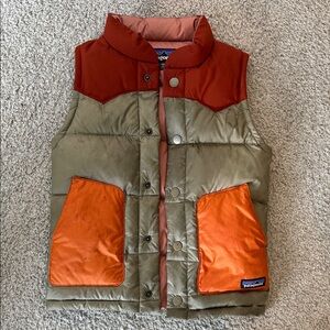 Patagonia Red and Orange Puffer Vest 5T
